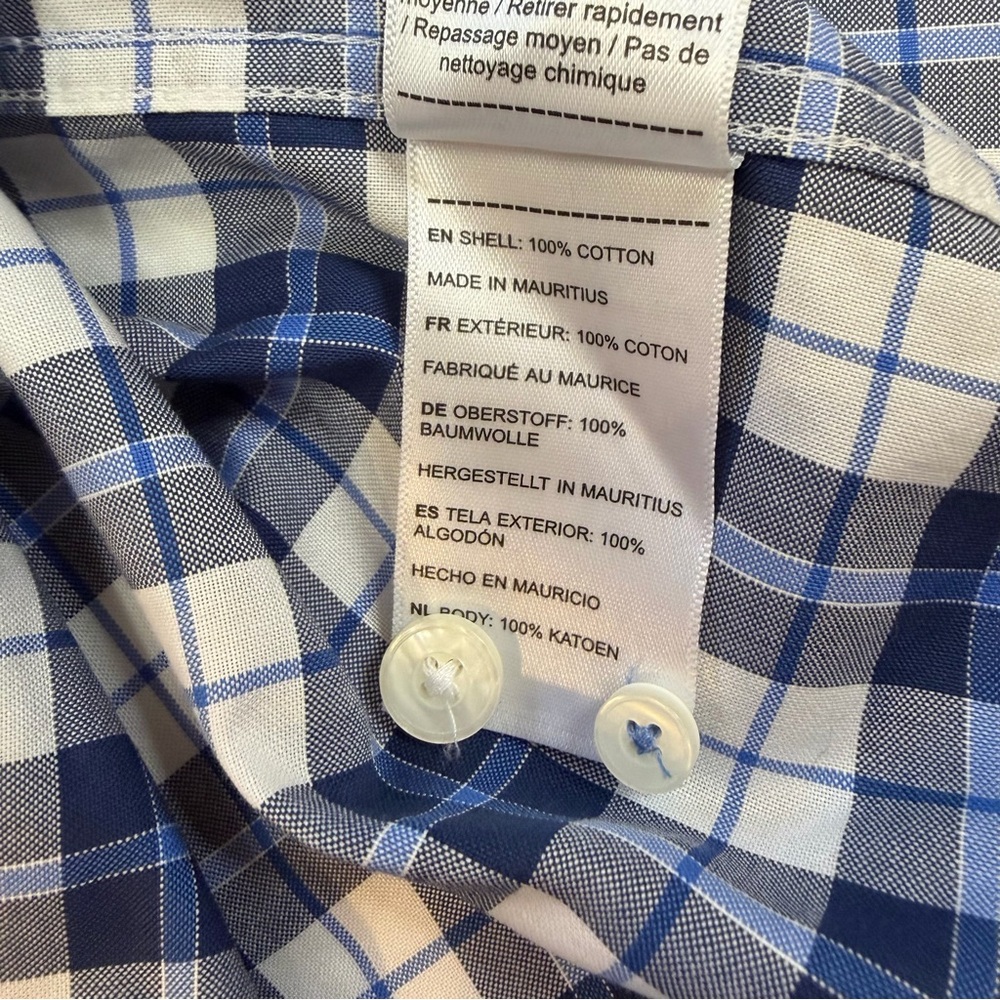 UNTUCKit Givry WF Button Down Long Sleeve Shirt Mens Large Blue Plaid Slim Fit - Picture 8 of 8
